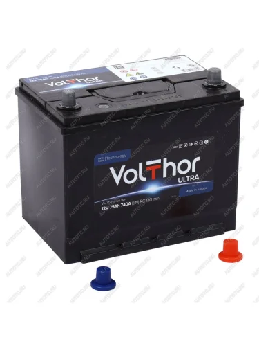 Аккумулятор VOLTHOR Ultra 75Ач обратная полярность VOLTHOR 6ст75(0) 57529 d26