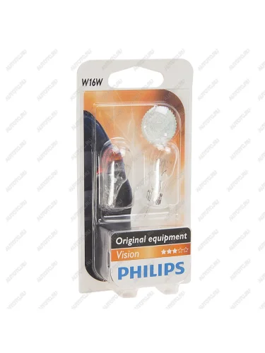 Лампа 12V W16W W2.1x9.5d блистер (2шт.) PHILIPS PHILIPS 12067b2