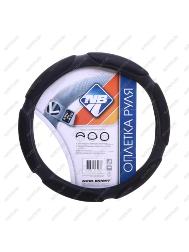 Оплетка руля (L) 39-41см черная экокожа спонж NOVA BRIGHT NOVA BRIGHT 38687