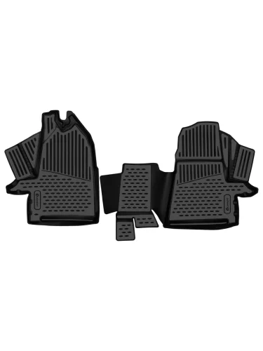 Коврики 3D в салон (фургон) (полиуретан) Element (черные) Ford Transit  4 (2020-2025)  рестайлинг