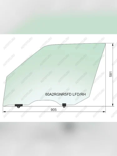Стекло боковое опускное (Спереди Справа Цвет зеленый Триплекс Крепления) Nissan Patrol 10-19  I XYG 60A2RGNR5FD LFD/RH