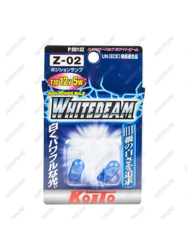 Лампа 12V W5W T10W W2.1x9.5d блистер (2шт.) KOITO KOITO p8813z