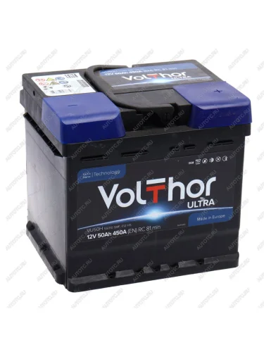 Аккумулятор VOLTHOR Ultra 50Ач обратная полярность VOLTHOR 6ст50(0) 55010