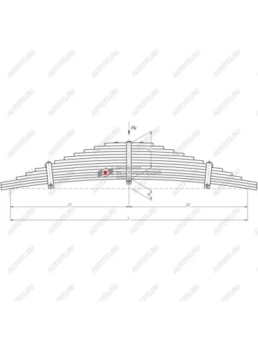 Рессора ОЗТП-9385 задняя (13 листов) прицепа L=1420мм ЧМЗ ЧМЗ 9385-2912012-11