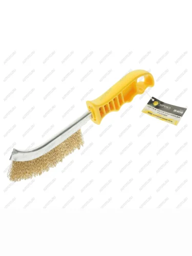 Щетка металлическая ручная пластиковый корпус, латунь ЭВРИКА ЭВРИКА er-44140