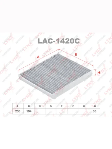 Фильтр воздушный салона RENAULT Megane (99-) LYNX LYNX lac1420c