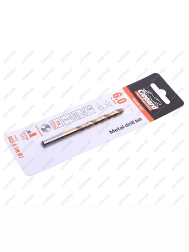 Сверло по металлу 6.0х93мм HSS Titanium GEPARD GEPARD gp1360-093