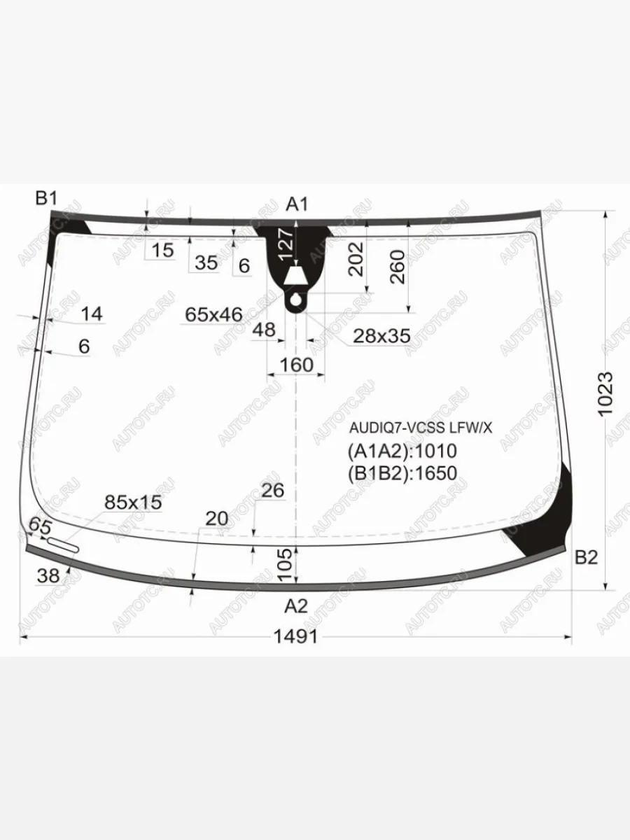 Стекло лобовое (камера, датчик дождя, молдинг) XYG Audi Q7 4L дорестайлинг (2005-2009) (зеленое)  с доставкой в г. Пермь