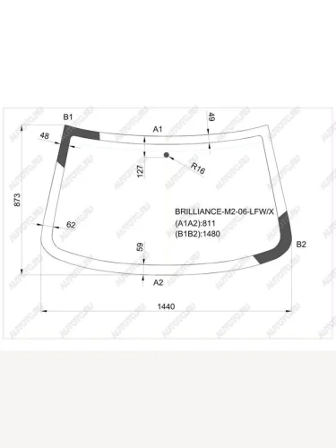 Стекло лобовое Brilliance M2 07-09 XYG BRILLIANCE-M2-06 LFW/X