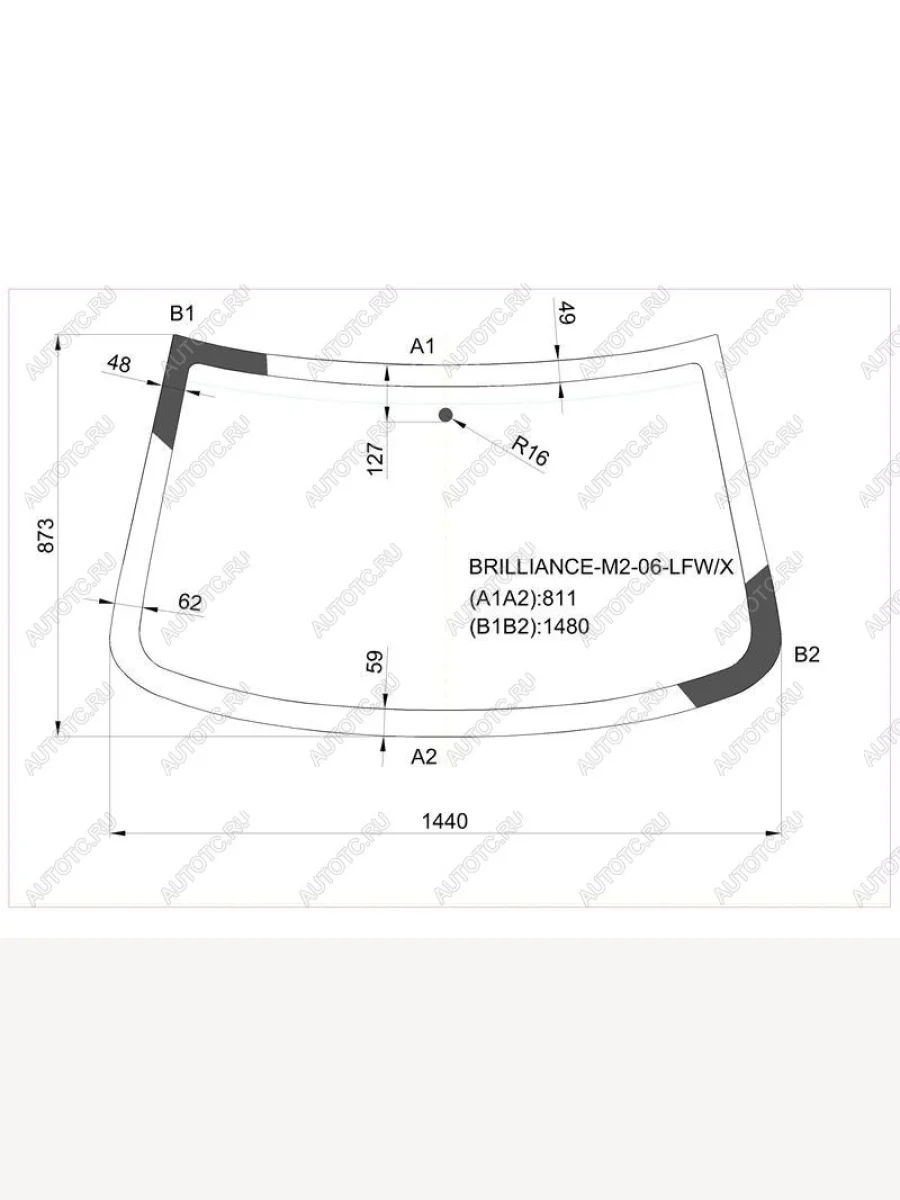 Стекло лобовое Brilliance M2 07-09 XYG BRILLIANCE-M2-06 LFW/X  в Воронеже Воронежской области