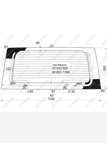 Стекло заднее (Цвет зеленый Обогрев) Nissan Serena 05-10  Suzuki Landy 07-10 XYG C25 RW/H/X