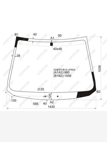 Стекло лобовое Chery CrossEastar B14 08-13 XYG CHERY-B14 LFW/X