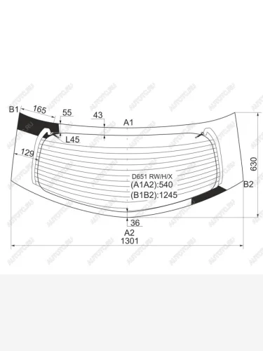 Стекло заднее (Цвет зеленый Обогрев) Mazda Demio 07-14  2 07-15 XYG D651 RW/H/X