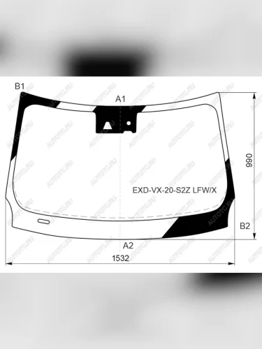 Стекло лобовое (камера, датчик дождя) XYG (зеленое) EXEED VX дорестайлинг (2020-2023)