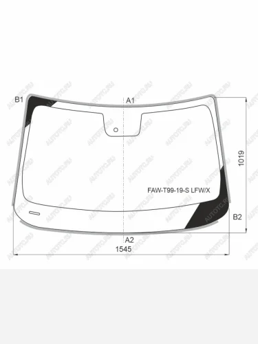 Стекло лобовое (датчик дождя, молдинг) XYG (зеленое) FAW Bestune T99 дорестайлинг (2019-2022)