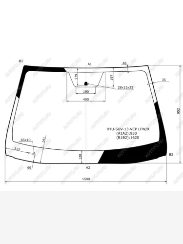 Стекло лобовое Hyundai Santa Fe 12-19  Grand Santa Fe 13-18 XYG HYU-SUV-13-VCP LFW/X