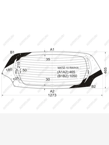 Стекло заднее (Цвет зеленый Обогрев) Chevrolet Spark 10-22  Daewoo Matiz 09-11  Ravon R2 16-20 XYG MATIZ-10 RW/H/X