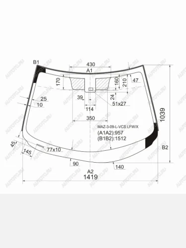 Стекло лобовое (датчик дождя) XYG (зеленое) Mazda 3/Axela BL дорестайлинг, хэтчбэк 5 дв. (2009-2011)