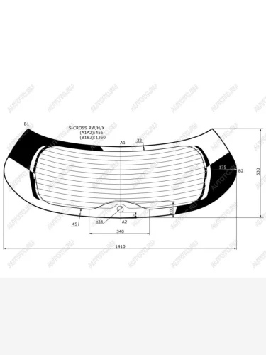 Стекло заднее (Цвет зеленый Обогрев) Suzuki SX4 13-21 XYG S-CROSS RW/H/X
