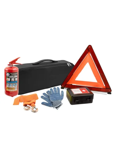 Автомобильный набор ARBORI Pro (сумка кожзам, аптечка, огнетушитель, знак, перчатки, трос 5 т) Arbori afek.prmm.n4
