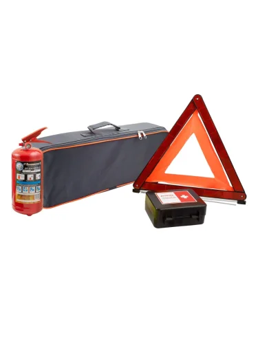 Автомобильный набор серыйоранжевый Basic без лого (аптечка, огнетушитель, знак) Arbori afek.grey.basic.n4