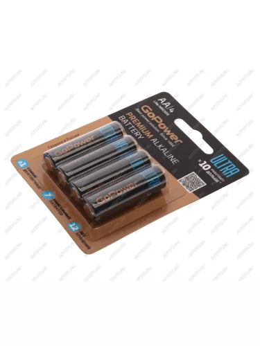 Батарейка AA LR6 1.5V блистер 4шт. Alkaline Ultra GOPOWER GOPOWER 00-00026394
