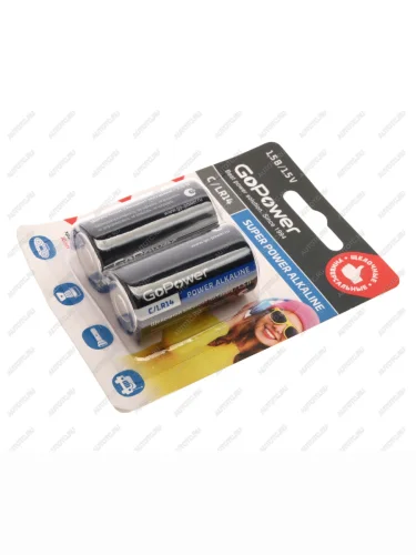 Батарейка C LR14 1.5V блистер 2шт. Alkaline GOPOWER GOPOWER 00-00017861