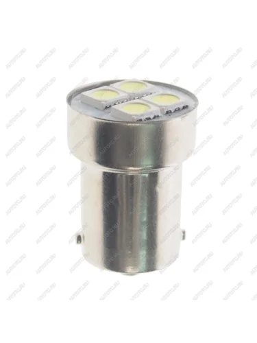 Лампа светодиодная 24V R10W BA15s 4 светодиода белая МАЯК МАЯК 24t15-w4smd