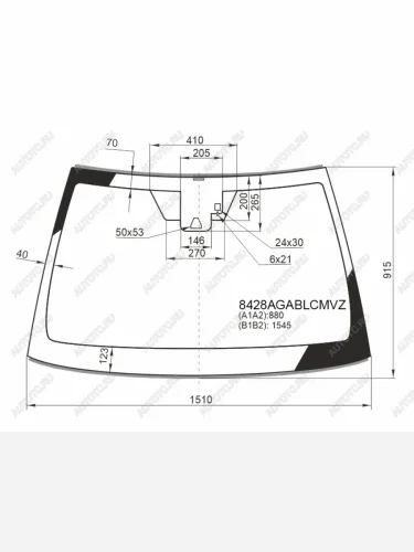 Стекло лобовое (камера, датчик дождя, молдинг) (UAE, USA) FUYAO (зеленое) Toyota Camry XV70 дорестайлинг (2017-2021)
