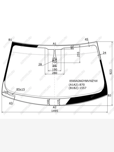Стекло лобовое (датчик дождя, молдинг) FUYAO (зеленое) Audi Q5  8R (2012-2017) рестайлинг