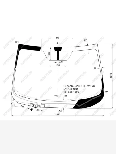 Стекло лобовое (Обогрев щеток) Honda CR-V 16-23 XYG CRV-16-L-VCPH LFW/H/X