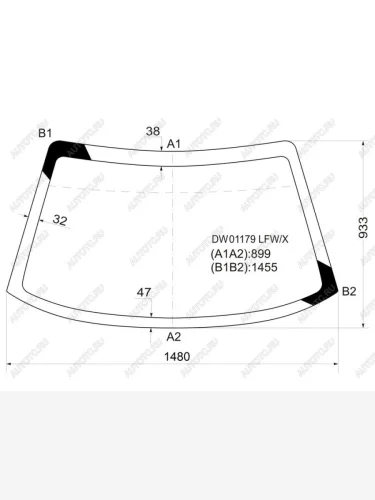 Стекло лобовое Dodge Neon 94-99 XYG DW01179 LFW/X