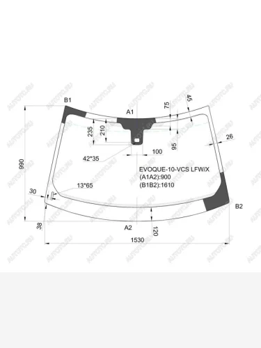 Стекло лобовое (Датчик дождя) Land Rover Range Rover Evoque 11-15 XYG EVOQUE-10-VCS LFW/X