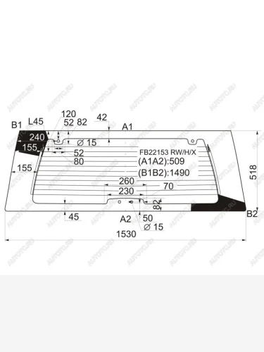 Стекло заднее (Цвет зеленый Обогрев) Infiniti QX56 04-10  Nissan Armada 03-16 XYG FB22153 RW/H/X