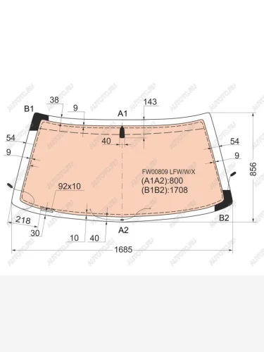Стекло лобовое (Обогрев полный) Land Rover Range Rover 94-02 XYG FW00809 LFW/W/X