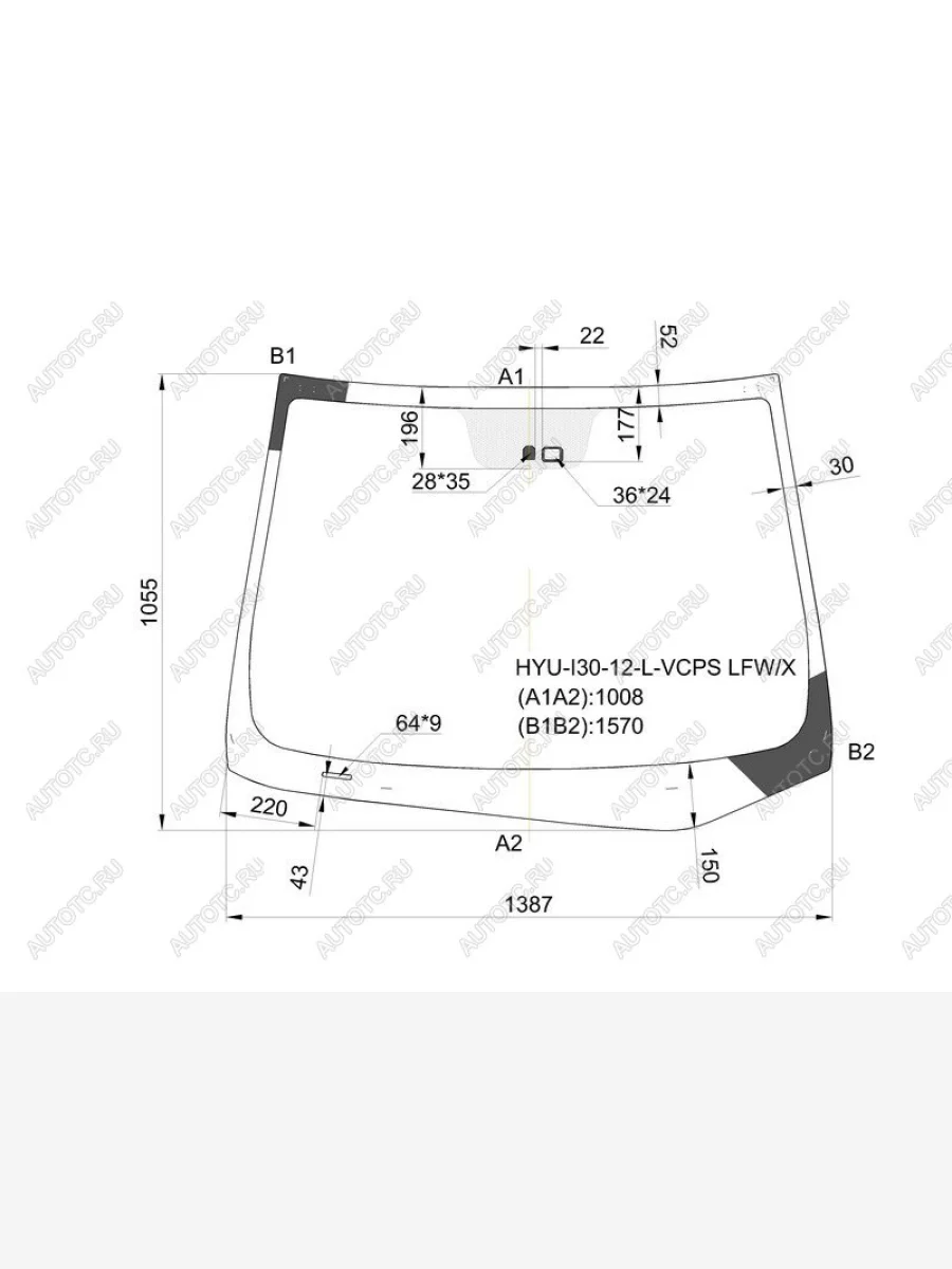 Стекло лобовое (Датчик дождя) Hyundai i30 11-17 XYG HYU-I30-12-L-VCPS LFW/X  в Воронеже Воронежской области