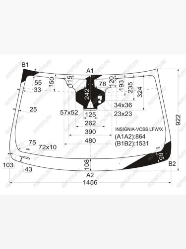 Стекло лобовое (камера, датчик дождя, молдинг) XYG (зеленое) Opel Insignia  A (2008-2013) дорестайлинг, хэтчбэк