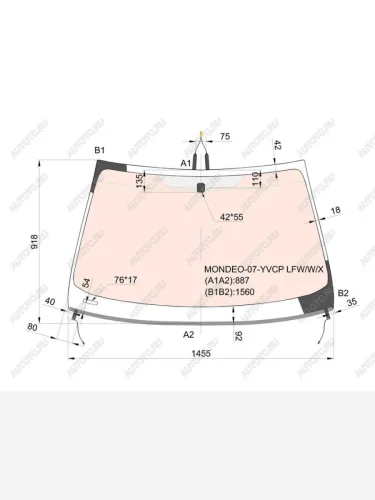 Стекло лобовое (Обогрев полный Молдинг) Ford Mondeo 07-15 XYG MONDEO-07-YVCP LFW/W/X
