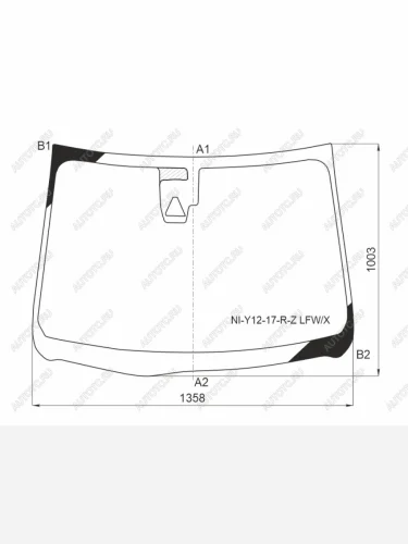 Стекло лобовое (Камера) Nissan AD 16- / Mazda Familia 17-18 / Mitsubishi Lancer Japan 17-19 XYG NI-Y12-17-R-Z LFW/X, niy1217rzlfwx XYG NI-Y12-17-R-Z LFW/X