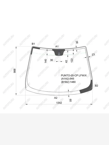 Стекло лобовое (Молдинг) Fiat Grande Punto 06-11 XYG PUNTO-05-CP LFW/X