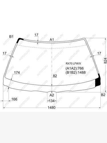 Стекло лобовое (Sedan) Toyota Mark II 84-88 XYG RX70 LFW/X