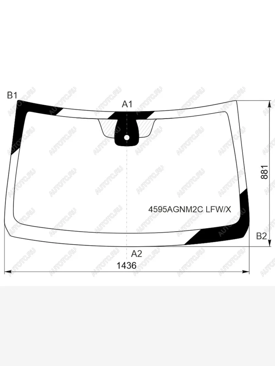 Стекло лобовое (датчик дождя) XYG Лада ВАЗ Ларгус рестайлинг R90 (2021-2025) (зеленое)  с доставкой в г. Пермь