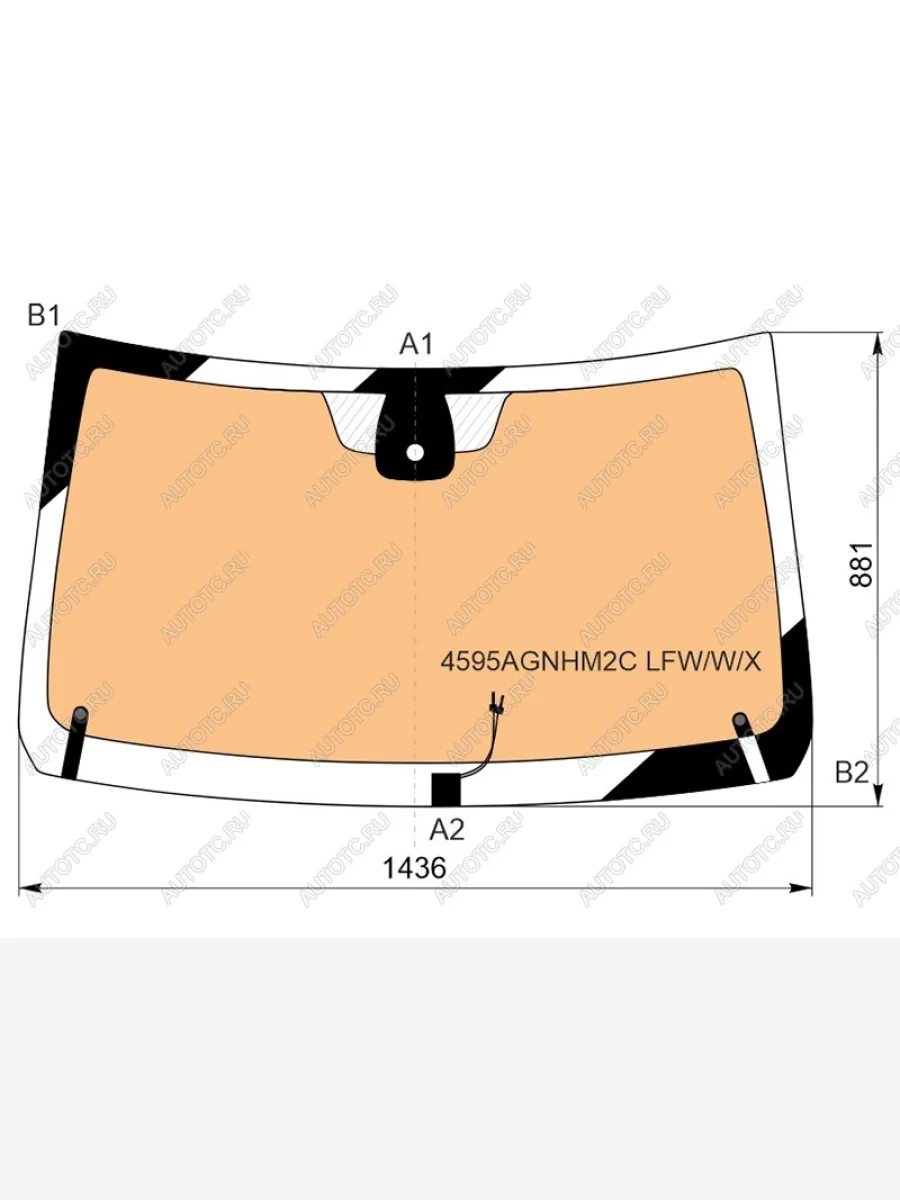 Стекло лобовое (обогрев полный, датчик дождя) XYG Лада ВАЗ Ларгус рестайлинг R90 (2021-2025) (зеленое)  с доставкой в г. Керчь