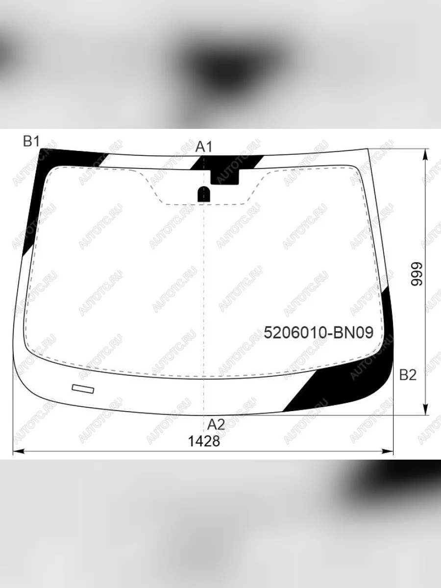 Стекло лобовое (антенна) FUYAO Changan Eado Plus седан (2019-2025) (зеленое)  в Перми Пермском крае
