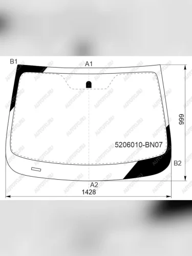 Стекло лобовое FUYAO (зеленое) Changan Eado Plus (2019-2025) седан