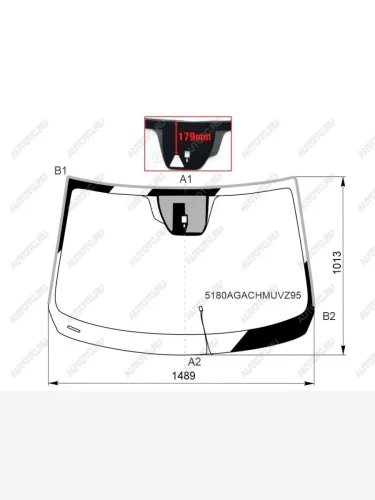 Стекло лобовое (обогрев щеток, датчик дождя, молдинг, камера, проекция) FUYAO (зеленое) Mazda 6 GJ 2-ой рестайлинг универсал (2018-2025)