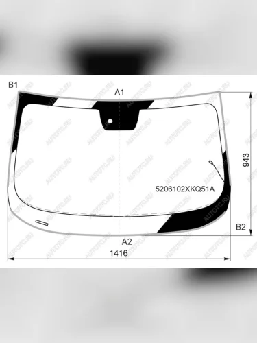 Стекло лобовое (обогрев щеток, датчик дождя, молдинг, круглый датчик дождя) FUYAO (зеленое) Haval F7 рестайлинг (2022-2024)