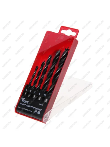 Набор сверл по дереву 4.0-10.0мм (5шт.) КУРС КУРС 36102