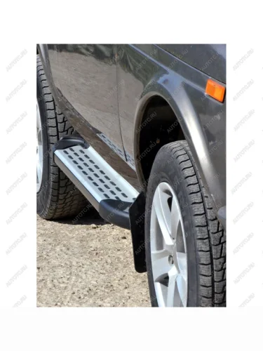 Пороги Бумер алюминиевые с резинкой Техно Сфера Лада ВАЗ Нива 4х4 2121 3 дв. дорестайлинг (1977-2019) Пороги Бумер алюминиевые с резинкой Техно Сфера Лада ВАЗ Нива 4х4 2121 3 дв. дорестайлинг (1977-2019)