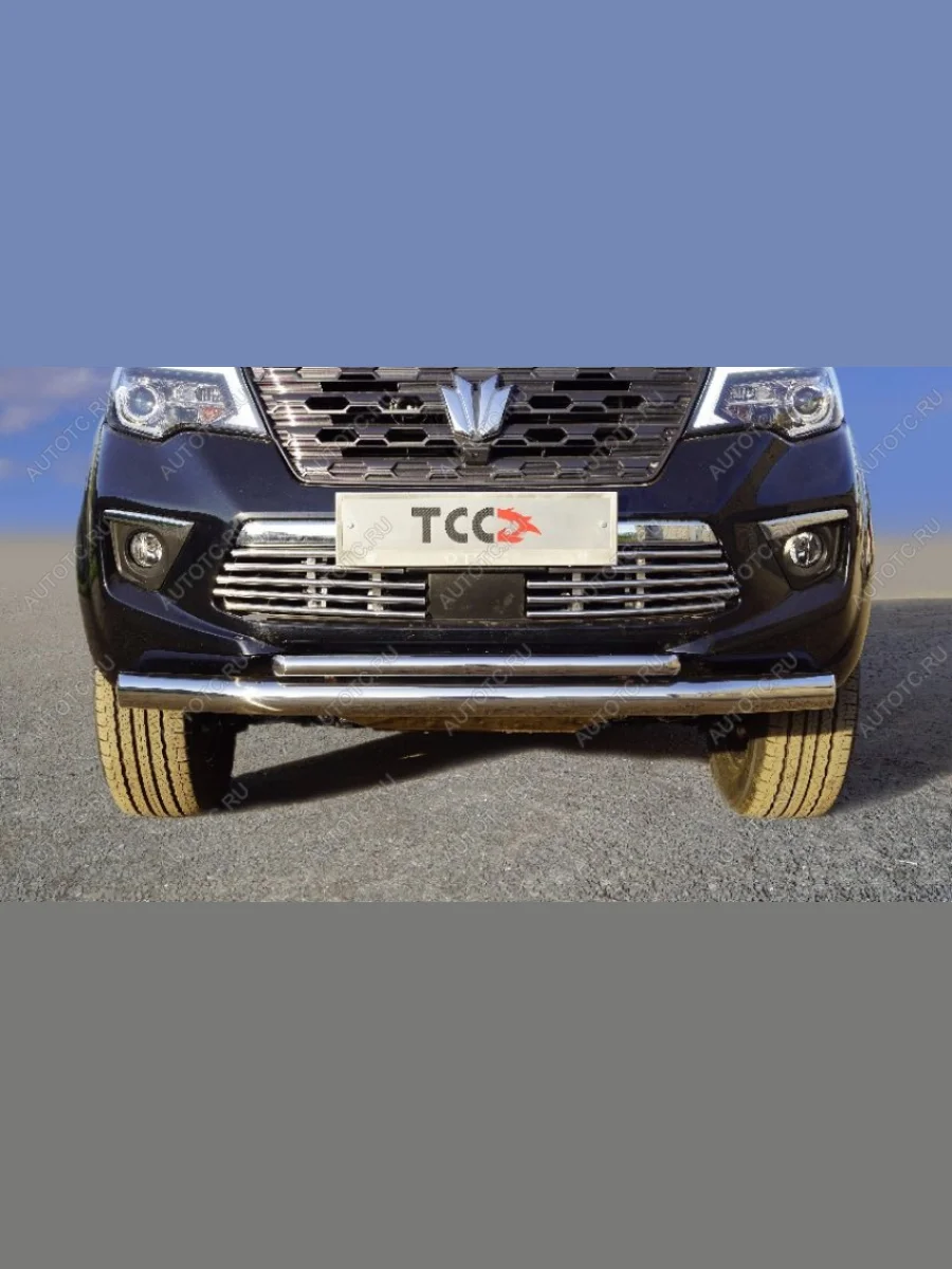 Защита переднего бампера (двойная, d76,1мм d42,4 мм, нержавейка) ТСС Тюнинг Oting Paladin (2023-2025)  в Воронеже Воронежской области